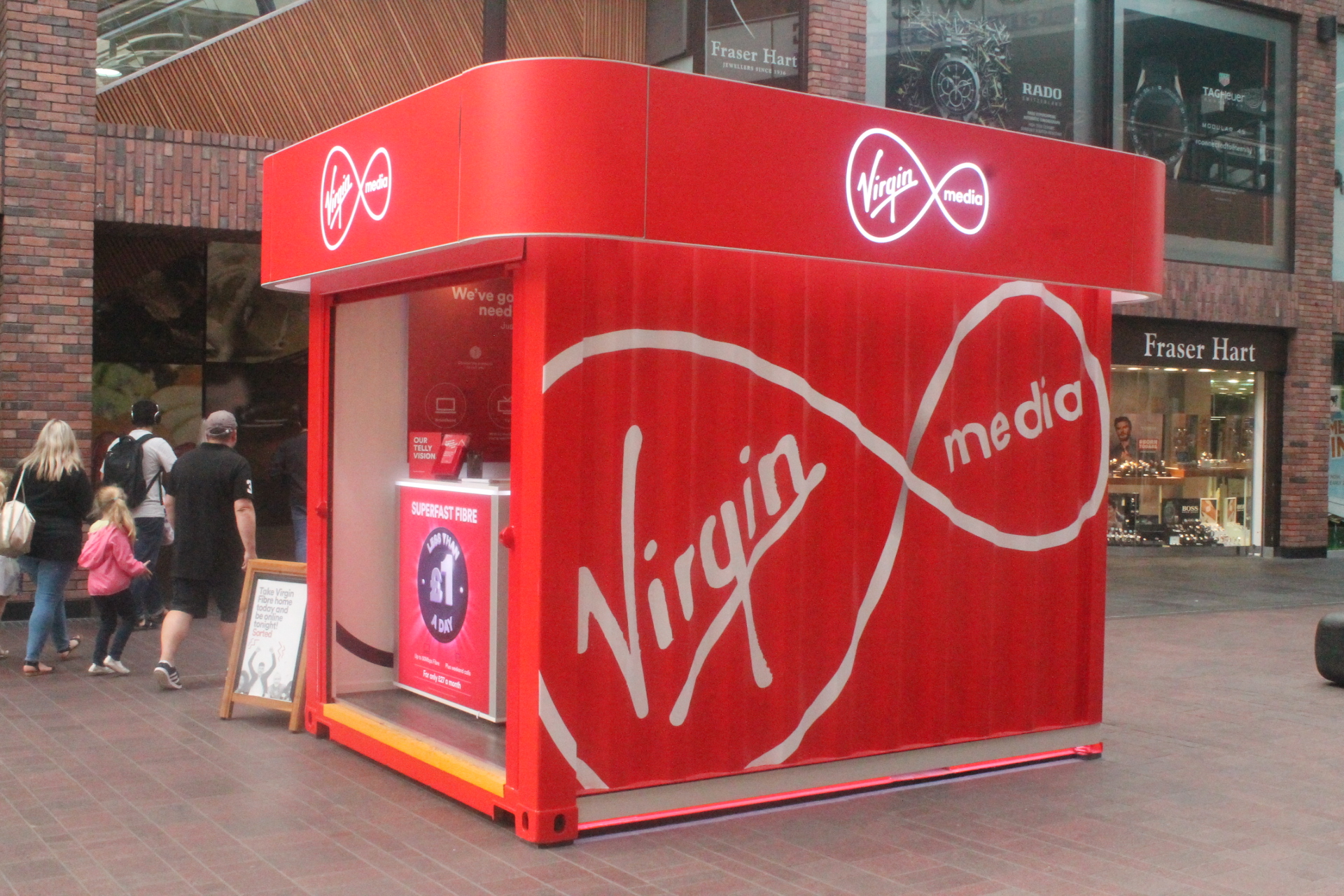 Virgin Media use shipping container for mobile stores